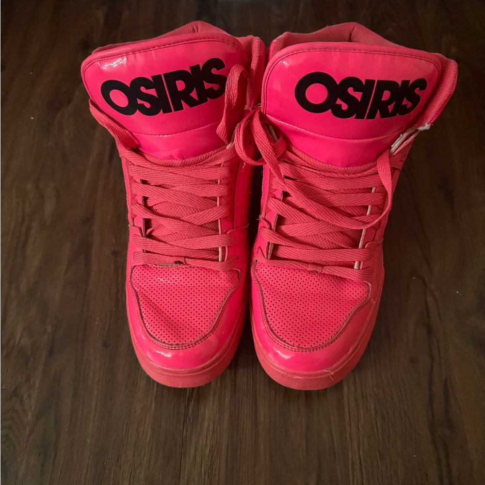 Osiris Neon Pink High-Top Sneakers